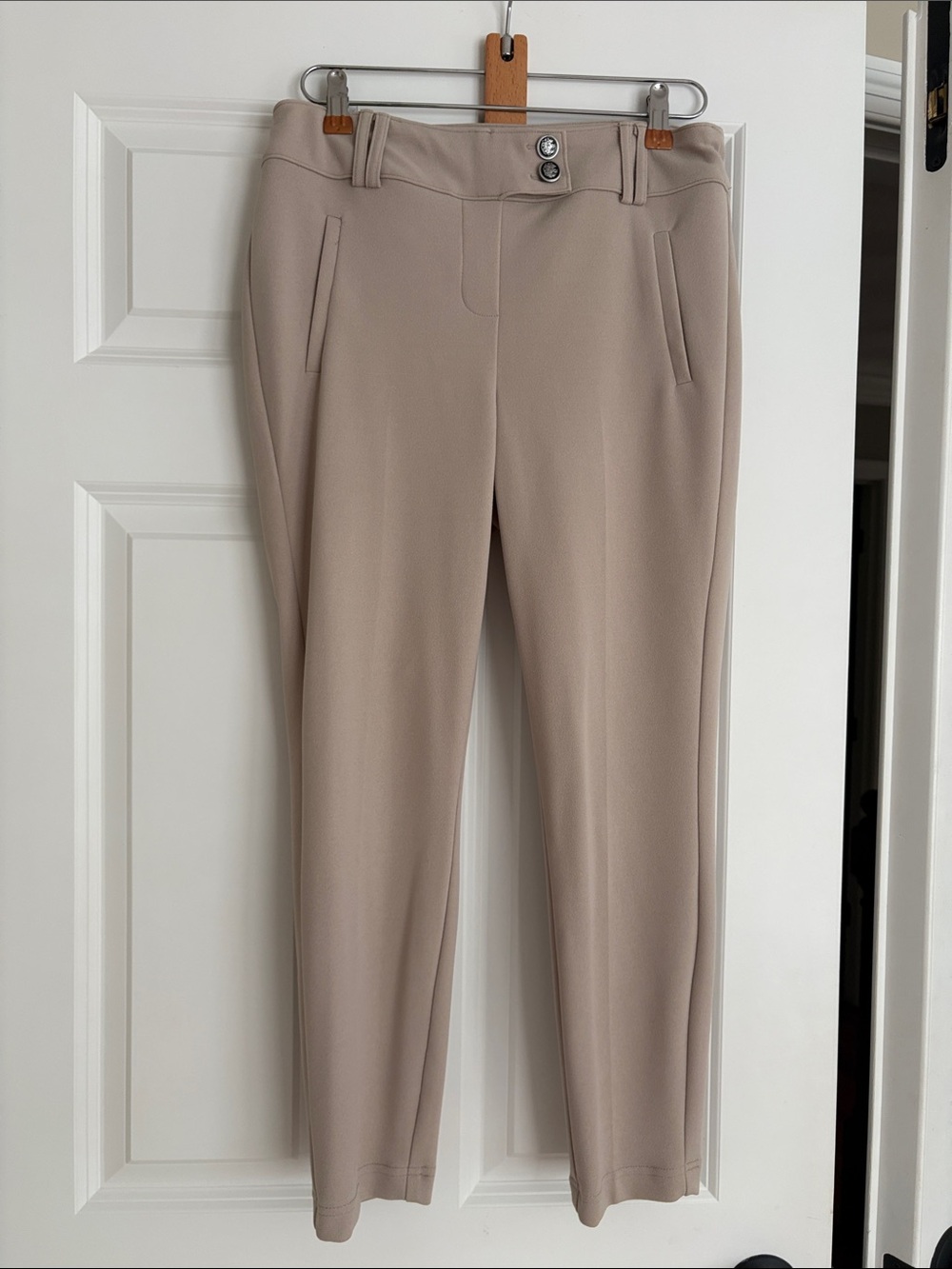 Soho Neutral Taupe Tailored Ankle Trousers